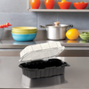 Take-Out Container Hinged 35 OZ PP Black Clear Vented 100/Case
