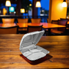 Take-Out Container Hinged Large (LG) 9X9X3 IN 3 Compartment OPS Clear 100 Count/Pack 2 Packs/Case 200 Count/Case