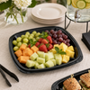 PartiPak® Serving Tray Base 12X12 IN PET Black Square Shallow 50/Case