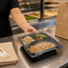 Take-Out Container Hinged 8X8 IN 3 Compartment Black 200/Case