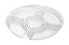 Platter Pleasers Serving Tray Base 12 IN 5 Compartment Plastic Clear Round 25/Case