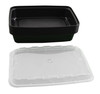 Take-Out Container Base & Lid Combo 28 OZ Plastic Black Clear Oblong 150/Case