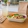 Take-Out Container Base 8.7X6.7X2.1 IN Pulp Fiber Kraft Rectangle Laminated 400/Case