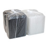 Half Rib Take-Out Container Base & Lid Combo With Dome Lid 34.3 OZ MFPP OPS Black Clear Rectangle Anti-Fog 90/Case