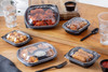 Take-Out Container Base 6.125X4.875X1.125 IN MFPP Black Rectangle 250/Case