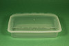 Take-Out Container Base & Lid Combo 28 OZ Plastic Clear Oblong 150/Case