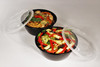 Take-Out Container Base & Lid Combo 32 OZ Plastic Black Round 150/Case