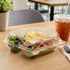 The BOTTLEBOX ® Take-Out Container Hinged 9.38X8.75X3.03 IN 3 Compartment RPET Clear Rectangle 200/Case