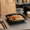 The BOTTLEBOX ® Take-Out Container Base 9X9X1.95 IN PP Black Square 220/Case