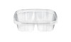 Deli Container Base & Lid Combo With Dome Lid 24 OZ 2 Compartment Plastic Clear 200/Case