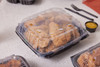 Take-Out Container Hinged 10.5X9.673X3.646 IN PP Black Clear 2-Color Vented 144/Case