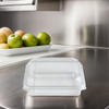 Crystal Seal® Dimensions® Deli Container Hinged With Dome Lid 38 OZ PET Clear Square 200/Case