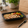 Take-Out Container Base 10.30X7.30X2.00 IN PP Black 400/Case