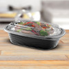 MicroRaves® Food Container Base 16 OZ PP Black Rectangle Microwave Safe 252/Case