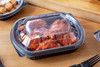 Take-Out Container Base 8.125X6.5X1.5 IN MFPP Black Rectangle 250/Case