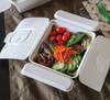 Folia Take-Out Container Fold-Top 8X7X2 IN Sugarcane White Rectangle 150/Case