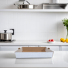 Catering Box Steam Table Pan Full Size 22.5X13X4 IN Corrugated Paperboard White Kraft Rectangle 50/Case