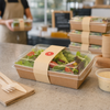 Salad Take-Out Container Base & Lid Combo 33.8 OZ Cardboard Brown With Strap 300/Case