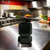 Take-Out Container Hinged With Dome Lid 8X8X3 IN Polystyrene Foam Black Square 200/Case