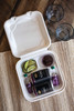 Take-Out Container Hinged 9X9X3 IN 3 Compartment Sugarcane White Square 200/Case