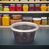 Deli Container Base & Lid Combo With Flat Lid 12 OZ PP Clear Round 240/Case