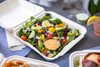 Take-Out Container Hinged 9.3X9.1X3.3 IN Fiber Blend Natural 200/Case