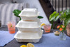 Take-Out Container Hinged 9.3X9.1X3.3 IN Fiber Blend Natural 200/Case