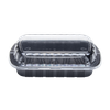 Half Rib Take-Out Container Base & Lid Combo With Dome Lid Black Clear 100/Case