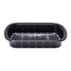 Half Rib Take-Out Container Base & Lid Combo With Dome Lid Black Clear 100/Case
