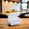 Take-Out Container Hinged Large (LG) 9X7.8X3.9 IN Plant Fiber 200/Case