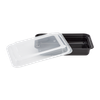 Karat® Take-Out Container Base & Lid Combo 28 OZ Plastic Black Rectangle Microwave Safe 150/Case