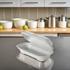 Hot Dog Take-Out Container Hinged With Dome Lid 7.4X3.8X2.25 IN Plant Fiber White Rectangle 400/Case