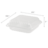Take-Out Container Hinged 8X8 IN PP Clear 250/Case