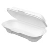 Hot Dog Take-Out Container Hinged 7.3X3.9X2.0 IN Pulp Fiber White 400/Case