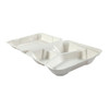 PrimeWare® Take-Out Container Hinged 8X8X2.5 IN 3 Compartment Molded Fiber White 100 Count/Pack 2 Packs/Case 200 Count/Case