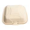 Take-Out Container Hinged Large (LG) 9X9X3.19 IN Molded Fiber Natural Square 100 Count/Pack 2 Packs/Case 200 Count/Case