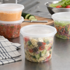 Deli Container Base & Lid Combo With Flat Lid 16 OZ PP Clear Round 240/Case