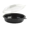 Cold Take-Out Container Hinged With Dome Lid 9X9 IN RPET Black Clear Deep 100/Case