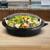 Cold Take-Out Container Hinged With Dome Lid 9X9 IN RPET Black Clear Shallow 100/Case
