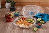 Take-Out Container Hinged 8X8 IN 3 Compartment Clear Square 180/Case