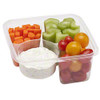 Greenware® Deli Container Base 24 OZ 3 Compartment PLA Clear Square 300/Case