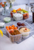 Greenware® Deli Container Base 24 OZ 3 Compartment PLA Clear Square 300/Case