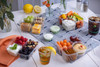 Greenware® Deli Container Base 28 OZ 4 Compartment PLA Clear Square 300/Case