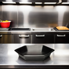 Take-Out Container Base 9.25X1.75 IN Plastic Black Hexagon Deep 200/Case