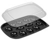 Deviled Egg Serving Tray Base & Lid Combo With Dome Lid PET Black Clear Rectangle 328/Case