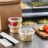 Deli Container Base & Lid Combo With Flat Lid 8 OZ PP Clear Round 240/Case