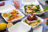 Take-Out Container Hinged 6.8X6.5X3.3 IN Fiber Blend Natural 450/Case