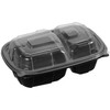 Take-Out Container Hinged With Dome Lid 6X9X3.5 IN PP Clear Black Rectangle 264/Case