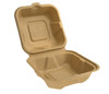 Greenware® Take-Out Container Hinged With Dome Lid 6.8X6.5X3.3 IN Molded Fiber Natural Square 450/Case