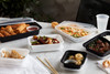 Take-Out Container Base & Lid Combo With Dome Lid 38 OZ PP White Clear Rectangle 150/Case